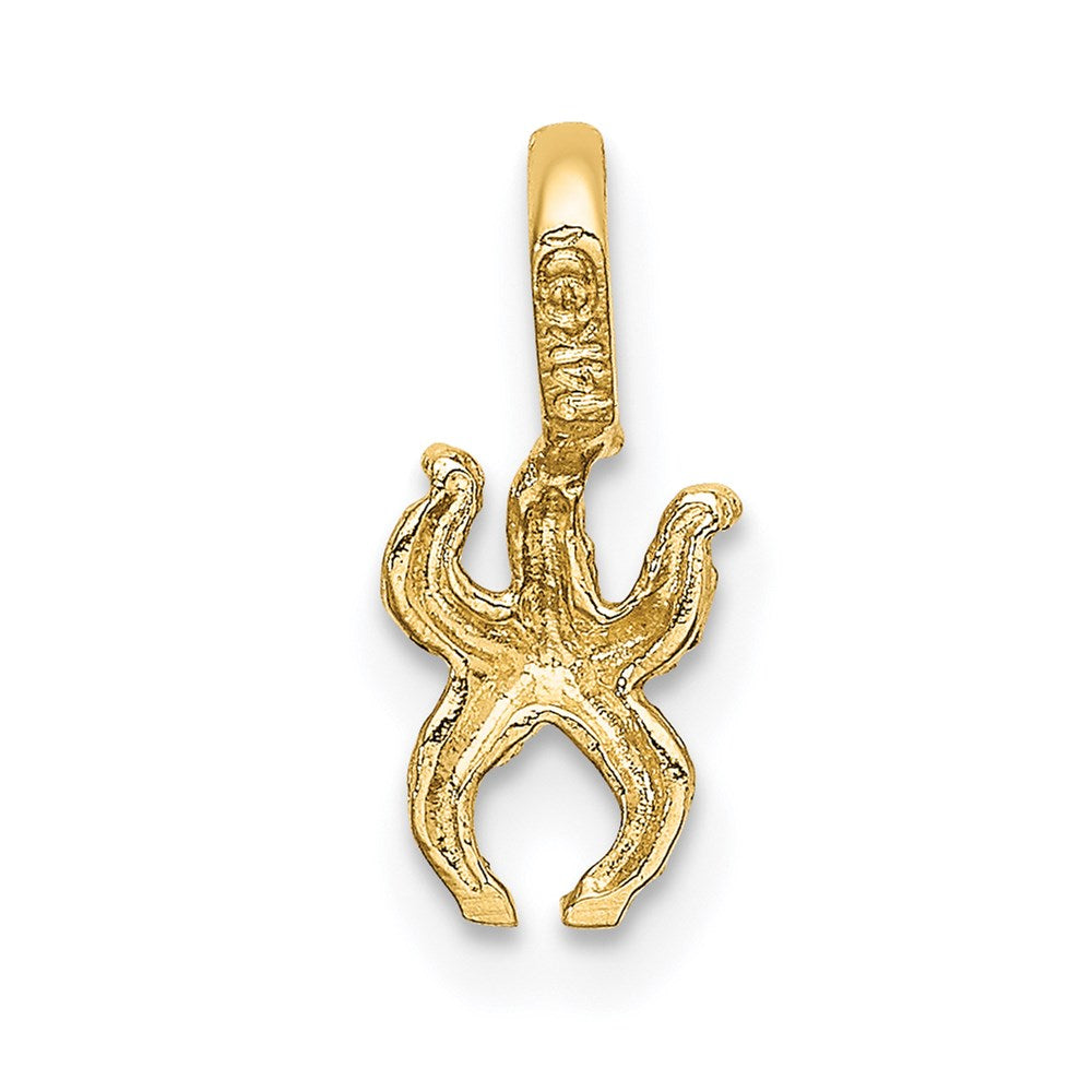 10K / 14K Yellow Gold Mini Starfish W/Fixed Bail Charm - Product Photo