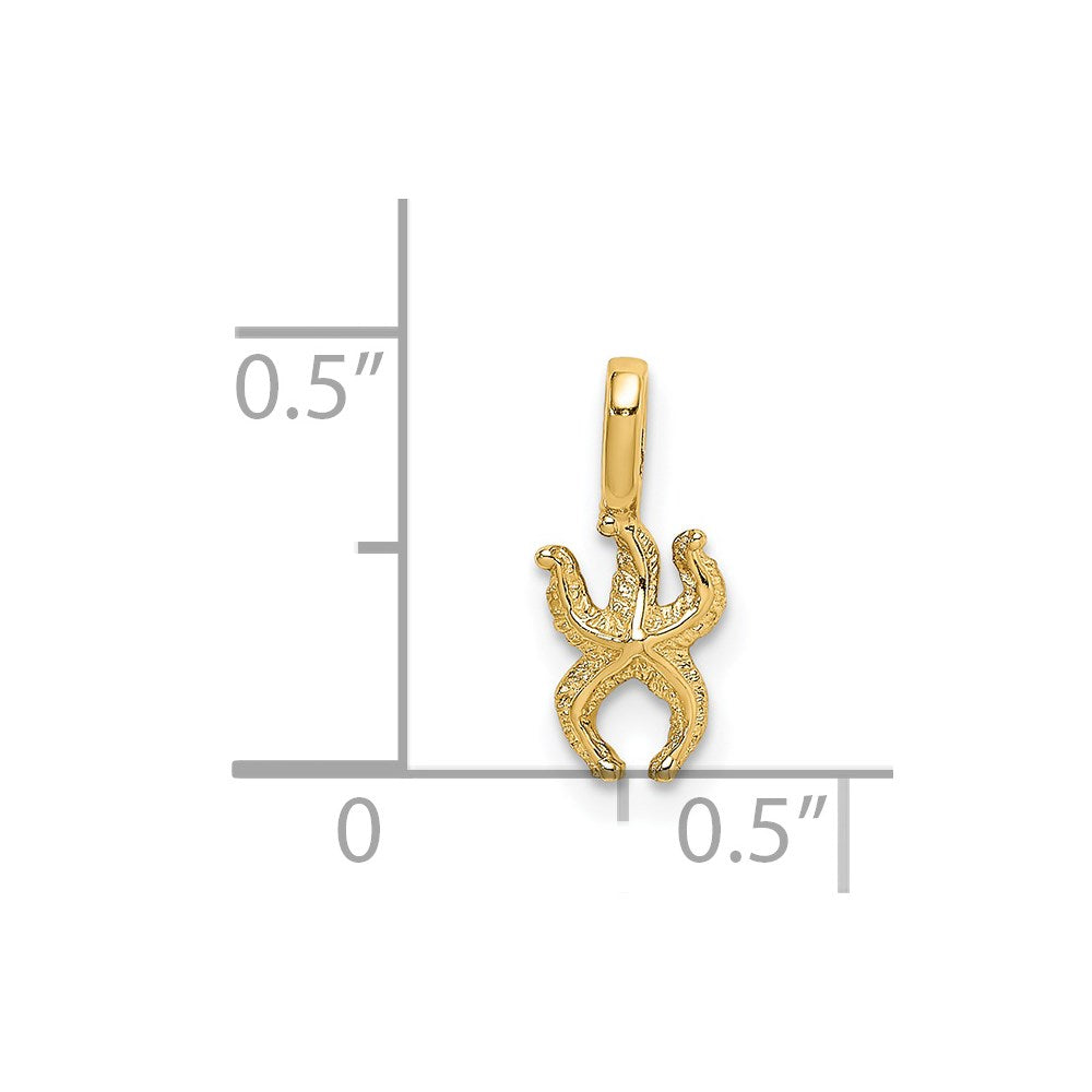 10K / 14K Yellow Gold Mini Starfish W/Fixed Bail Charm - Product Photo