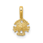 10K / 14K Yellow Gold Mini Sand Dollar w/ Fixed Bail Charm - Product Photo