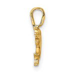 10K / 14K Yellow Gold Mini Jumping Dolphin w/ Fixed Bail Charm - Product Photo