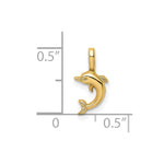 10K / 14K Yellow Gold Mini Jumping Dolphin w/ Fixed Bail Charm - Product Photo