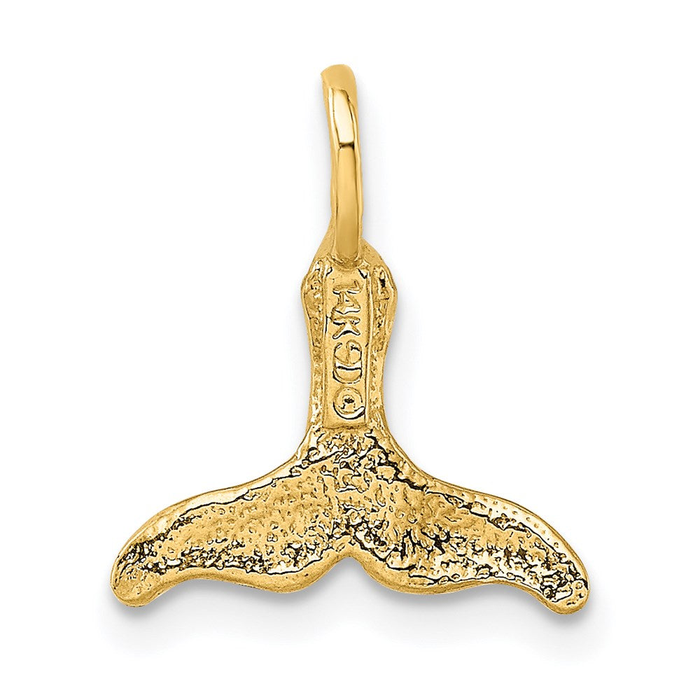 10K / 14K Yellow Gold Polished Mini Whale Tail Charm - Product Photo