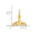 10K / 14K Yellow Gold Polished Mini Whale Tail Charm - Product Photo