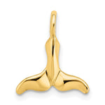 10K / 14K Yellow Gold Polished Mini Whale Tail Charm - Product Photo