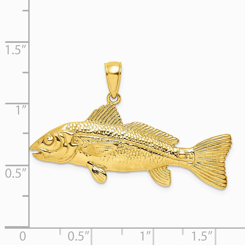 10K / 14K Yellow Gold 3-D Red Fish Charm - Product Photo