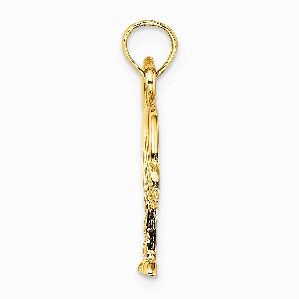 10K / 14K Yellow Gold Polished Charleston Palm Tree Charm - Product Photo
