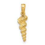 10K / 14K Yellow Gold 3-D Mini Common Wentletrap Shell Charm - Product Photo