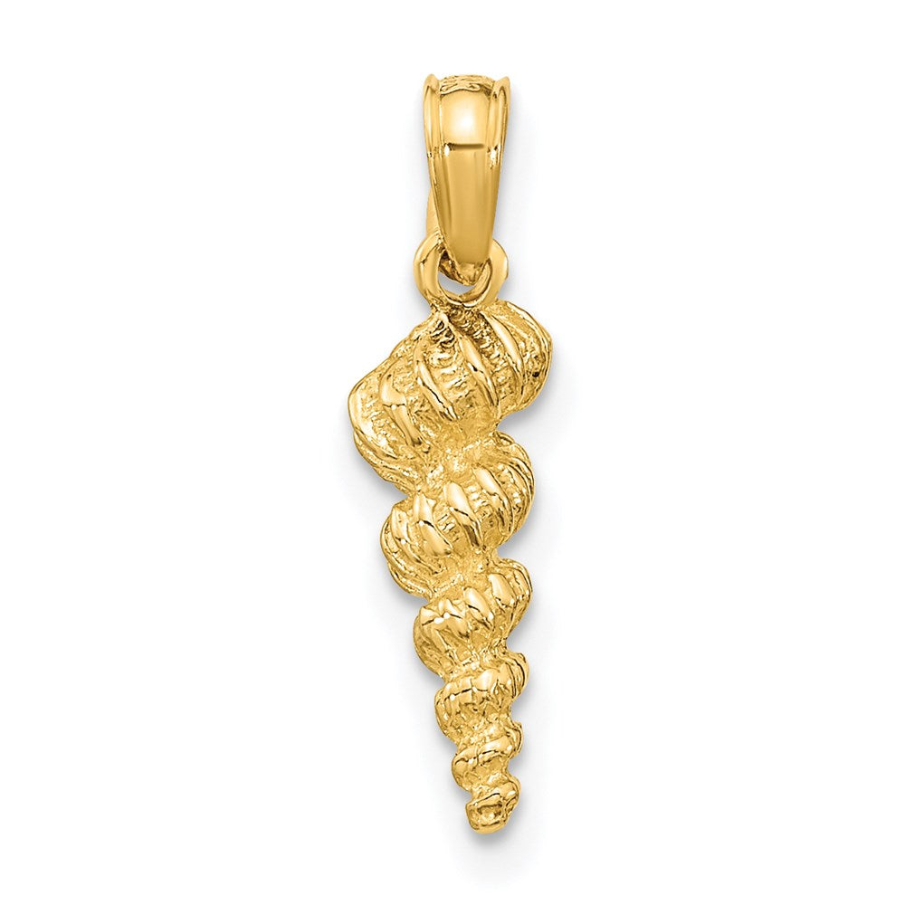 10K / 14K Yellow Gold 3-D Mini Common Wentletrap Shell Charm - Product Photo