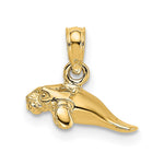 10K / 14K Yellow Gold 3-D Polished Mini Manatee Charm - Product Photo