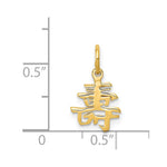 14k Solid Polished Chinese Long Life Charm - Product Photo