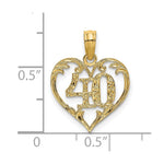 14K Yellow Gold 40 In Heart Charm - Product Photo