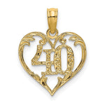 14K Yellow Gold 40 In Heart Charm - Product Photo
