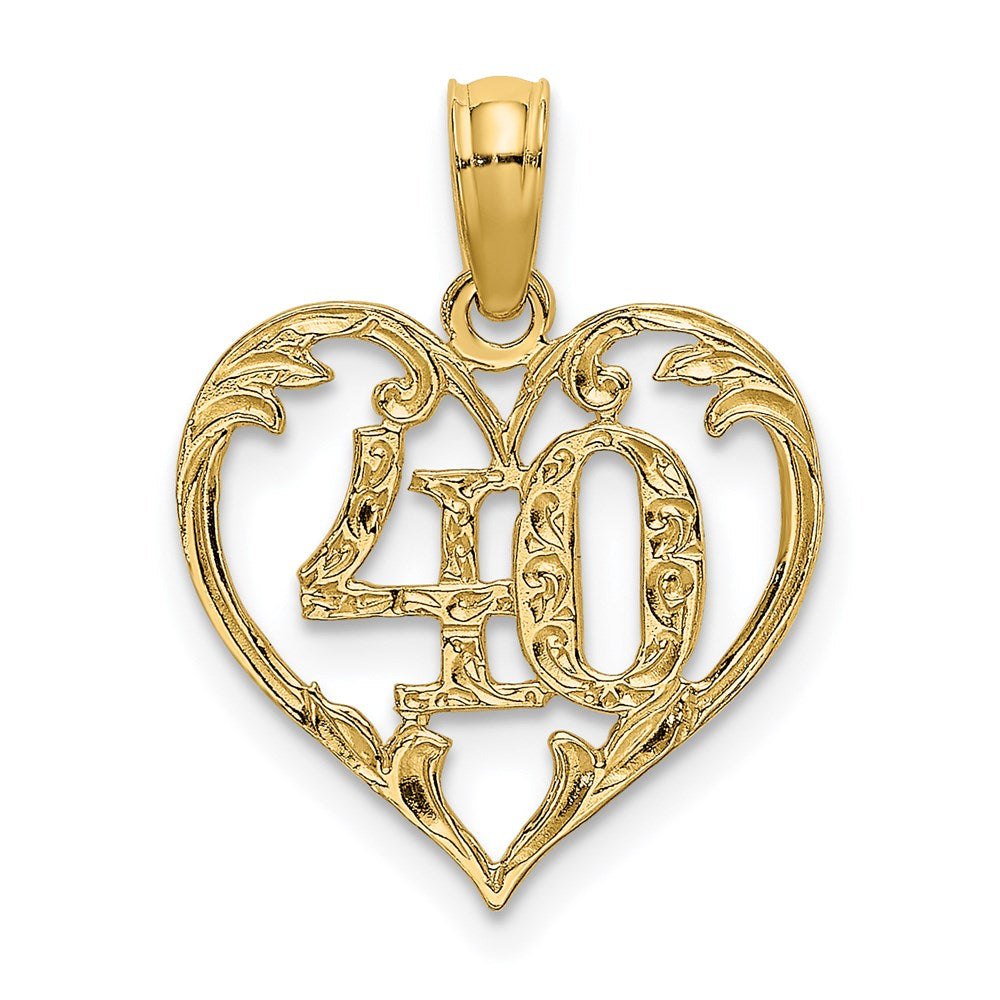 14K Yellow Gold 40 In Heart Charm - Product Photo