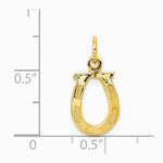10K / 14K Yellow Gold Solid Polished Horseshoe Charm - Product Photo