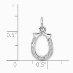 14K White Gold Solid Polished Horseshoe Charm - Product Photo