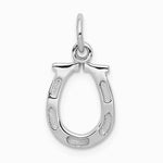 14K White Gold Solid Polished Horseshoe Charm - Product Photo