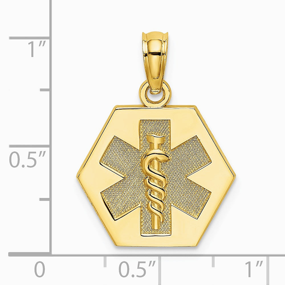 10K / 14K Yellow Gold Medical Disc Pendant - Product Photo