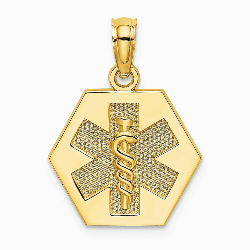 10K / 14K Yellow Gold Medical Disc Pendant - Product Photo