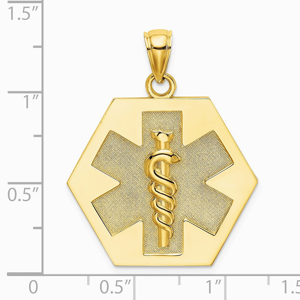 10K / 14K Yellow Gold Medical Disc Pendant - Product Photo