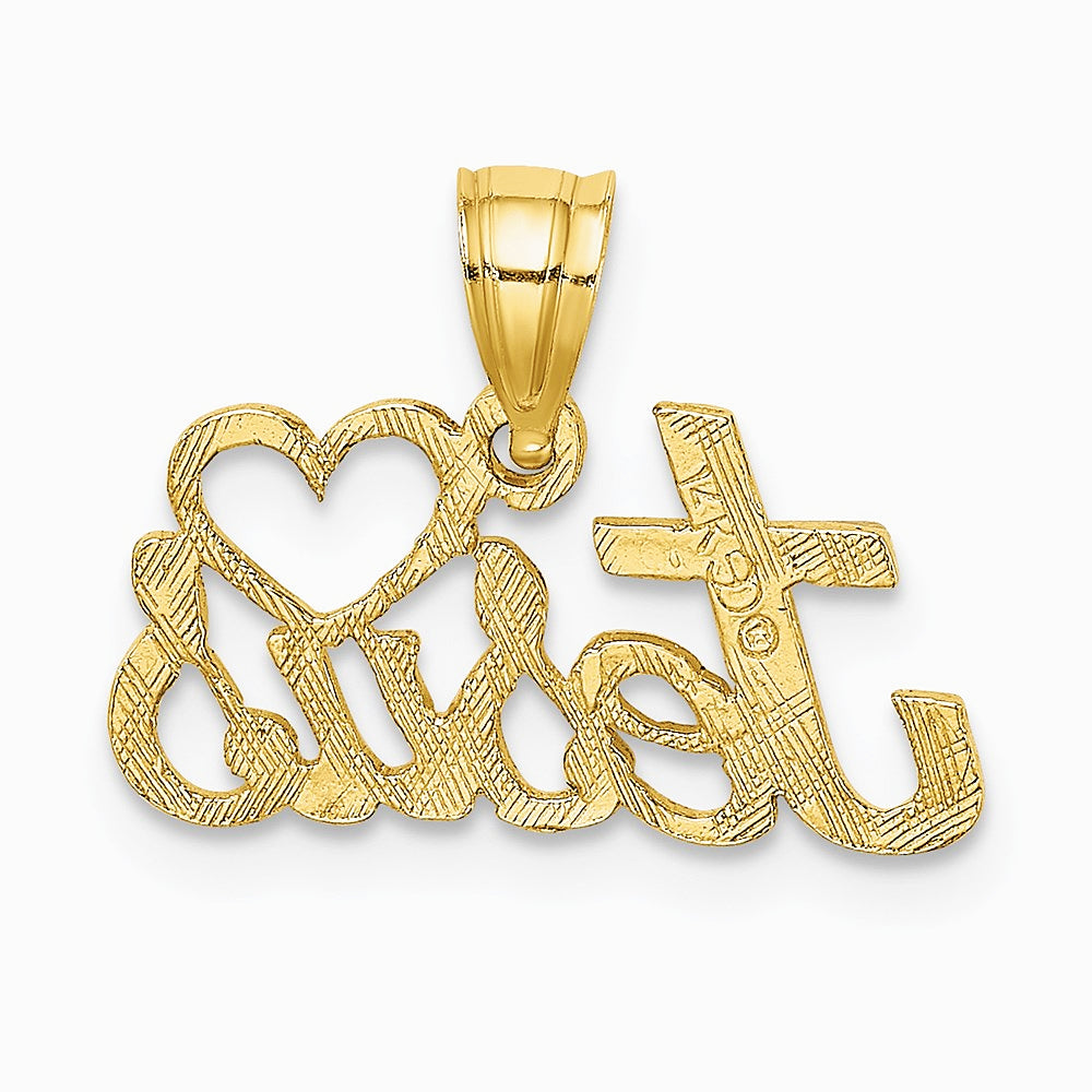 14K Yellow Gold LOVE JESUS Script Charm - Product Photo