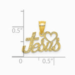 14K Yellow Gold LOVE JESUS Script Charm - Product Photo