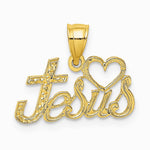 14K Yellow Gold LOVE JESUS Script Charm - Product Photo