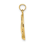 10K / 14K Yellow Gold Praying Hands and Cross In Oval Charm - Product Photo