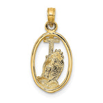 10K / 14K Yellow Gold Praying Hands and Cross In Oval Charm - Product Photo