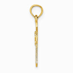 10K / 14K Yellow Gold Cut-Out Cross w/ Dove Charm - Product Photo