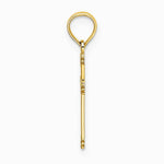 10K / 14K Yellow Gold Textured w/ Center Heart Small Cross Charm - Product Photo