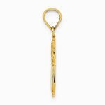 10K / 14K Yellow Gold Cut-Out Polished Textured Cross Charm - Product Photo