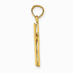 10K / 14K Yellow Gold 2-D Polished Textured Cross Charm - Product Photo