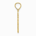 10K / 14K Yellow Gold Cut-Out Delicate Cross Charm - Product Photo