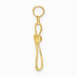 10K / 14K Yellow Gold 3-D Engraved Polished Twisted Cross Charm - Product Photo