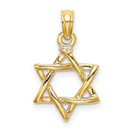 10K / 14K Yellow Gold Polished Star Of David Charm - Product Photo