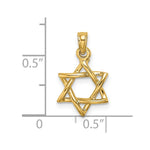 10K / 14K Yellow Gold Polished Star Of David Charm - Product Photo