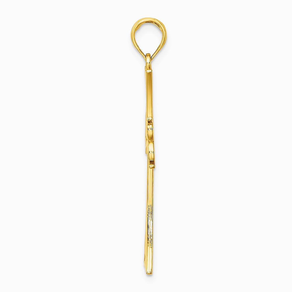 10K / 14K Yellow Gold Polished Celtic Knot Cross Charm - Product Photo