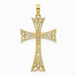 10K / 14K Yellow Gold Polished Celtic Knot Cross Charm - Product Photo