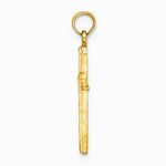 10K / 14K Yellow Gold Diamond-Cut with Tapered Ends Cross Charm - Product Photo