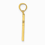10K / 14K Yellow Gold Polished and Engraved Cross W/ Heart Center Charm - Product Photo