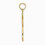 10K / 14K Yellow Gold Polished Engraved Cross Charm - Product Photo