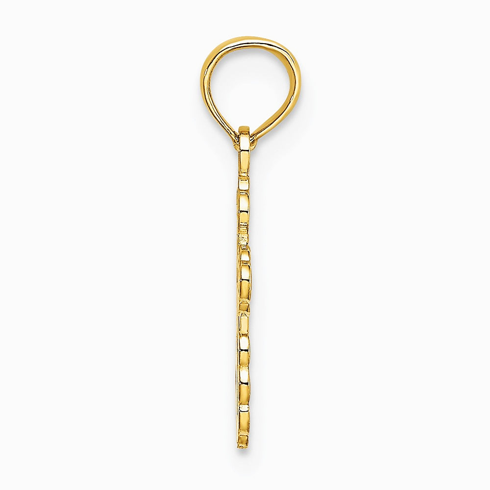 14K Yellow Gold Mini Eastern Orthodox Cross Charm - Product Photo