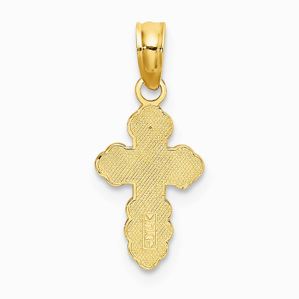 14K Yellow Gold Mini Eastern Orthodox Cross Charm - Product Photo