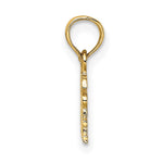 10K / 14K Yellow Gold Polished / Engraved JESUS HEART ME Charm - Product Photo
