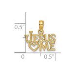 10K / 14K Yellow Gold Polished / Engraved JESUS HEART ME Charm - Product Photo