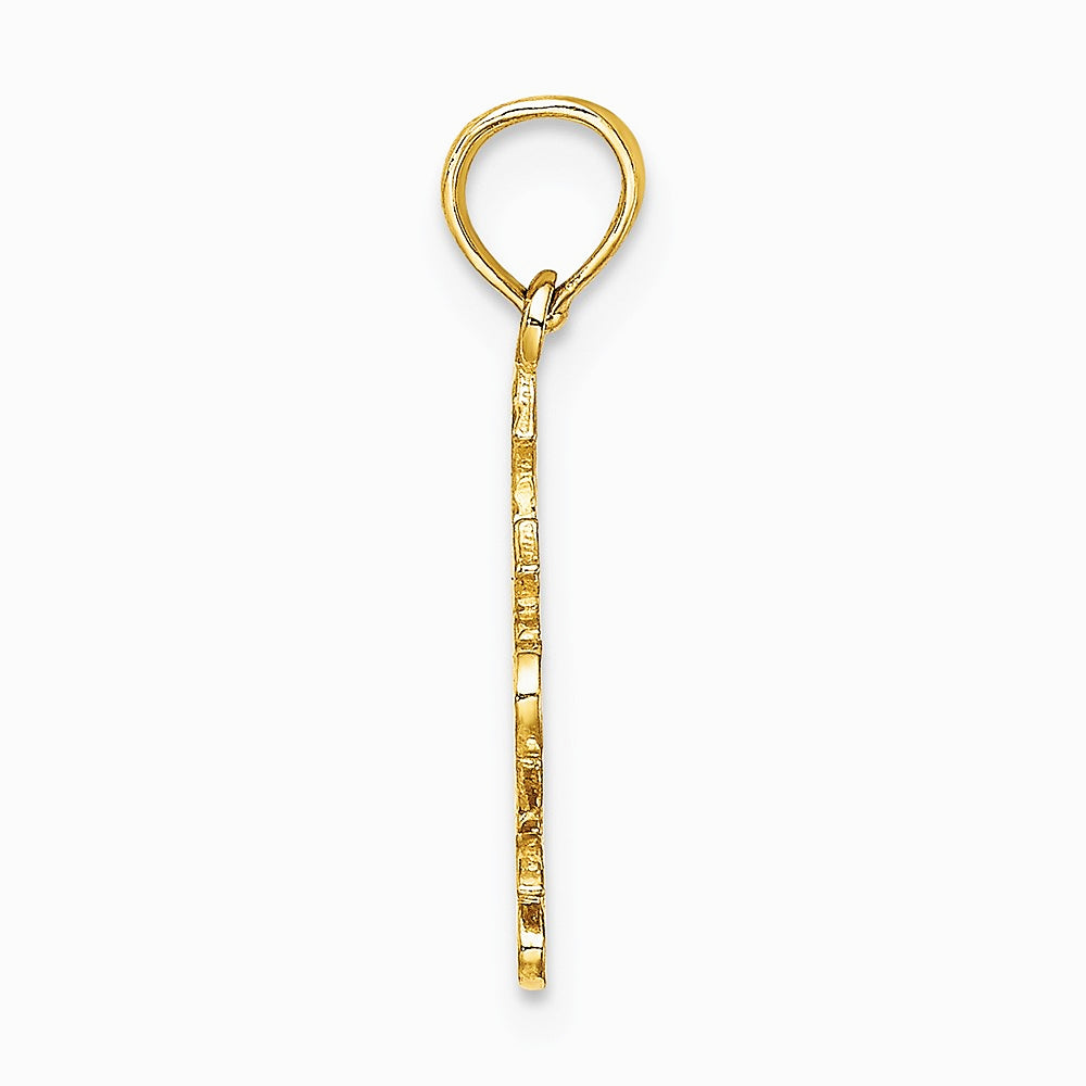 10K / 14K Yellow Gold JESUS W/ Cross and Heart Charm - Product Photo