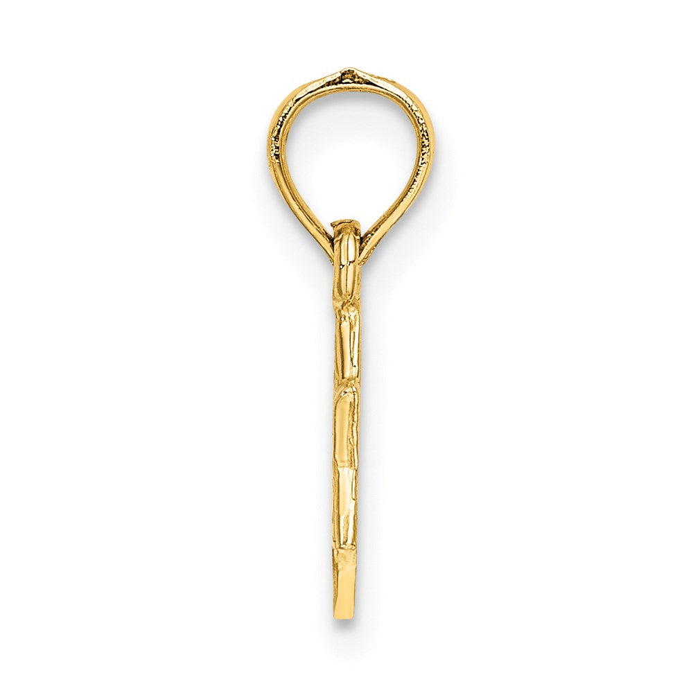 10K / 14K Yellow Gold Mini Star Of David w/ Engraved Swirl Charm - Product Photo