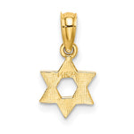 10K / 14K Yellow Gold Mini Star Of David w/ Engraved Swirl Charm - Product Photo