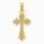 10K / 14K Yellow Gold Polished Cross w/ Heart Charm - Product Photo