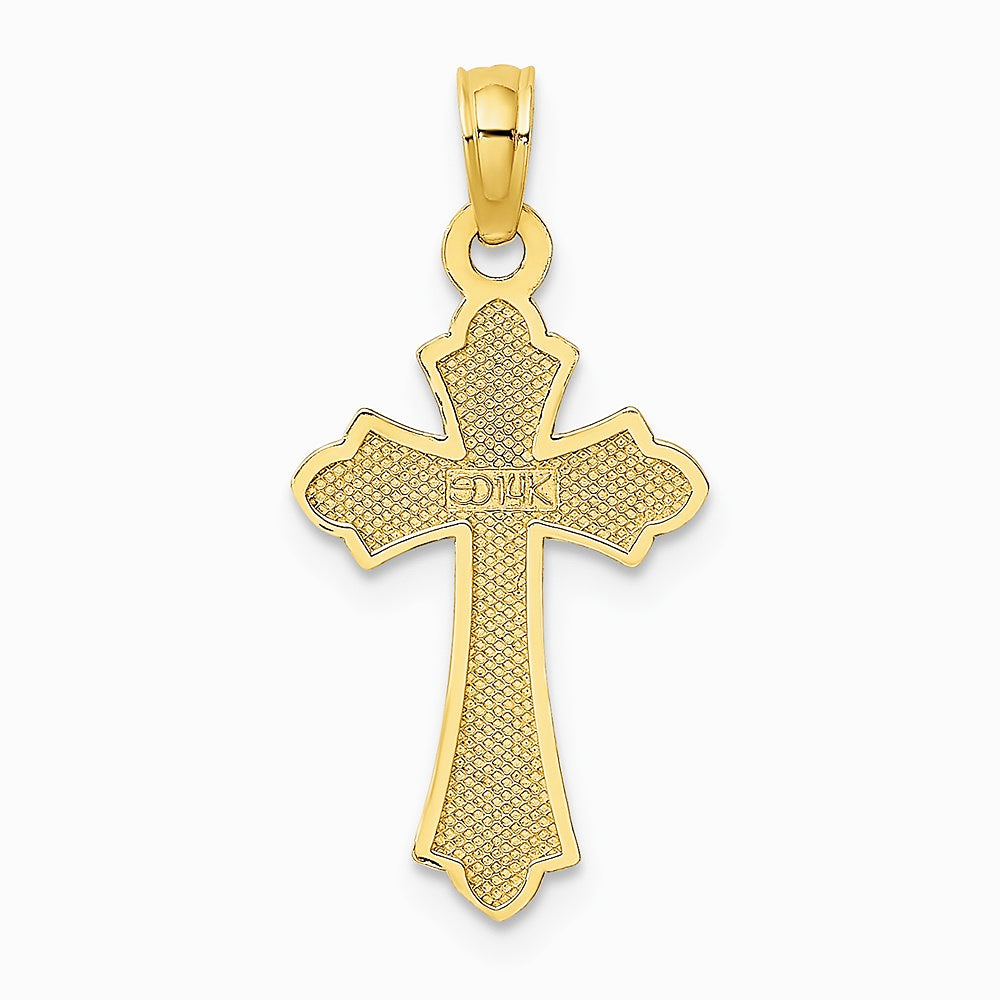 10K / 14K Yellow Gold Polished Cross w/ Heart Charm - Product Photo